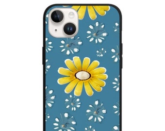 Étui pour téléphone avec motif floral Oxeye Daisy Coque pour iPhone | Étui pour iphone floral bohème fait main, étui à fleurs élégant, cadeau pour amoureux des fleurs