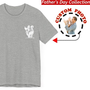 Personalisiertes Dad Shirt für den Vatertag, Baumwollhemd in verschiedenen Farben - alles Gute zum Vatertag Geschenk T-Shirts für Männer, personalisiertes Dad Foto T-Shirt Geschenk
