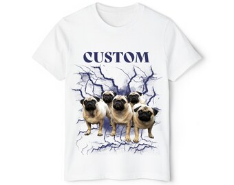 Personalized Dog Portrait Shirt Gift For Dog Mom, Your Pet photos and custom text on T-shirt perfect Pet Memorial Gift For Pet Owners