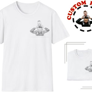 Glückliches Vatertagsgeschenk für Männer mit personalisiertem Papa-Foto-T-Shirt - individuelles Papa-Shirt zum Vatertag - Premium-Baumwoll-T-Shirt in verschiedenen Farben