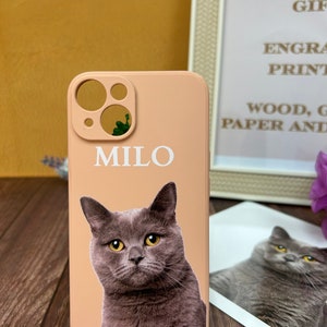 Custom Cat Portrait iPhone Case: Personalized Pet Photo Gift, a thoughtful Pet Parent Gift