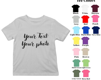 Custom T-Shirt Gift For Kids Personalized Kids Shirt  | Custom Text or Photo Tee for Kids,  Make Your Own Gift For Boys Custom Toddler Shirt