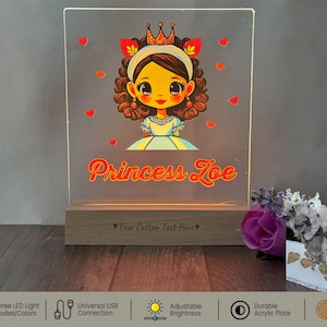 Custom Princess Name Night Light | Girl&#39;s Room Decor