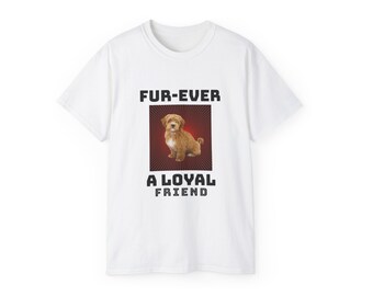 Custom Dog Shirt, Custom Pet Shirt with Custom Pet Portrait Tee - Personalize Pet Memorial Gift T-shirt with Fur-ever A loyal Friend