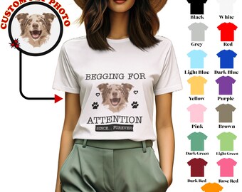 T-shirt photo de chat personnalisé pour amoureux des chats, t-shirt portrait pour animal de compagnie pour maman chat - T-shirt personnalisé unisexe pour animal de compagnie pour animal de compagnie, cadeau commémoratif pour propriétaire de chat