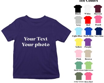 T-shirts personnalisés pour enfants avec texte ou photo personnalisé | Créez votre propre chemise pour les tout-petits, chemise pour fille sur mesure pour enfants