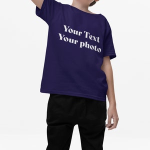 T-shirts personnalisés pour enfants avec texte ou photo personnalisé Créez votre propre chemise pour les tout-petits, chemise pour fille sur mesure pour enfants image 10