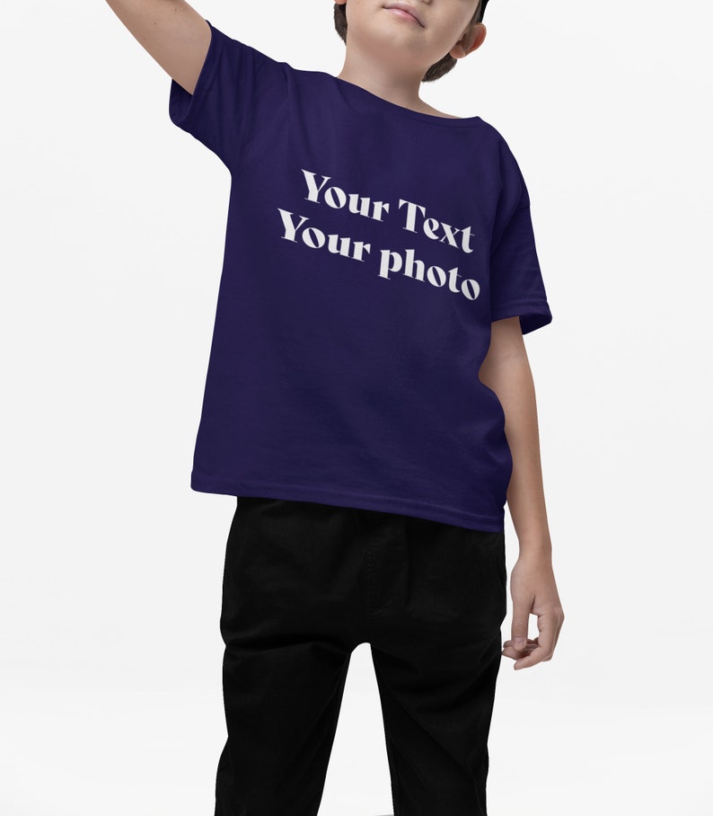 T-shirts personnalisés pour enfants avec texte ou photo personnalisé Créez votre propre chemise pour les tout-petits, chemise pour fille sur mesure pour enfants image 10