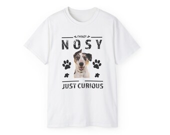 Personalize Dog Shirt ,Custom Portrait Pet T-Shirt Dog lover | Custom Pet Tee For Adults Pet Memorial Gift With I'm not nosy just curious
