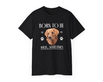 Custom Dog Shirt, Custom Pet Shirt with Custom Pet Portrait Tee - Personalize Pet Memorial Gift T-shirt with Born To Be wild Sometimes