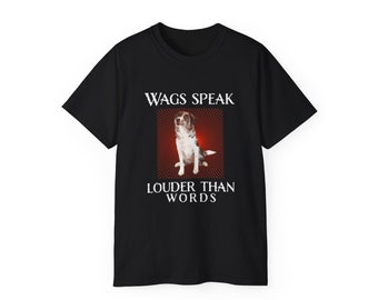 Custom Dog Shirt, Custom Pet Shirt with Custom Pet Portrait Tee - Personalize Pet Memorial Gift T-shirt With Wags Speak Louder Than Words