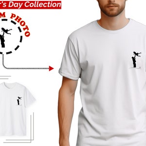 Personalisiertes Papa-Shirt für das Vatertagsgeschenk - Perfekt für eine glückliche Vatertagsfeier, benutzerdefinierte Ihr Foto-Baumwoll-T-Shirt