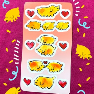 Yellow Puppy sticker sheet
