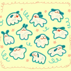 Scribble Puppy sticker sheet 10 pieces