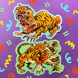 Tweekoppige tijgerstickers