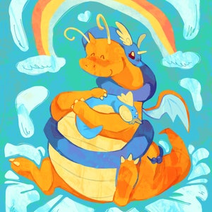 Dragonite Art Print 8x10
