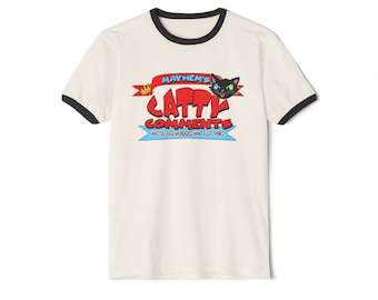 Mayhem's Catty Comments Ringer T-Shirt: Sarcastic Feline Humor Tee