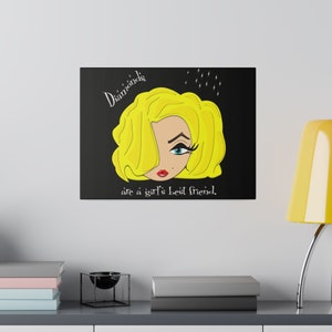 Marilyn Monroe wall art, pop art style, glamour graphic on canvas, diamonds are a girl&#39;s best friend!