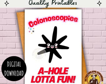 Funny Colonoscopy Get Well Card | Gastro Humor Gift (Printable PDF & JPG Digital Downloads)