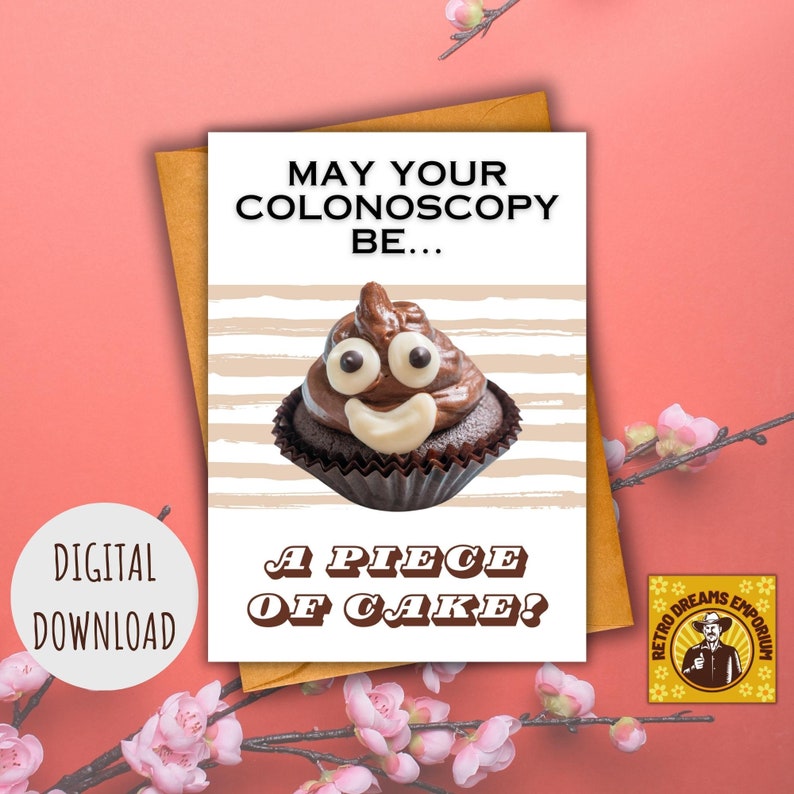 Colonoscopy Well Wishes Card Printable, Digital Get Well Card, Funny