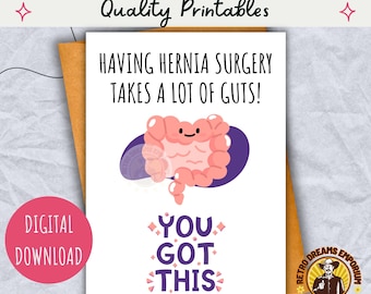 Funny Get Well Card for Hernia Surgery, Printable Hernia Recovery Card, Cheap Get Well Soon, Surgery Encouragement, Fun Printable Envelope