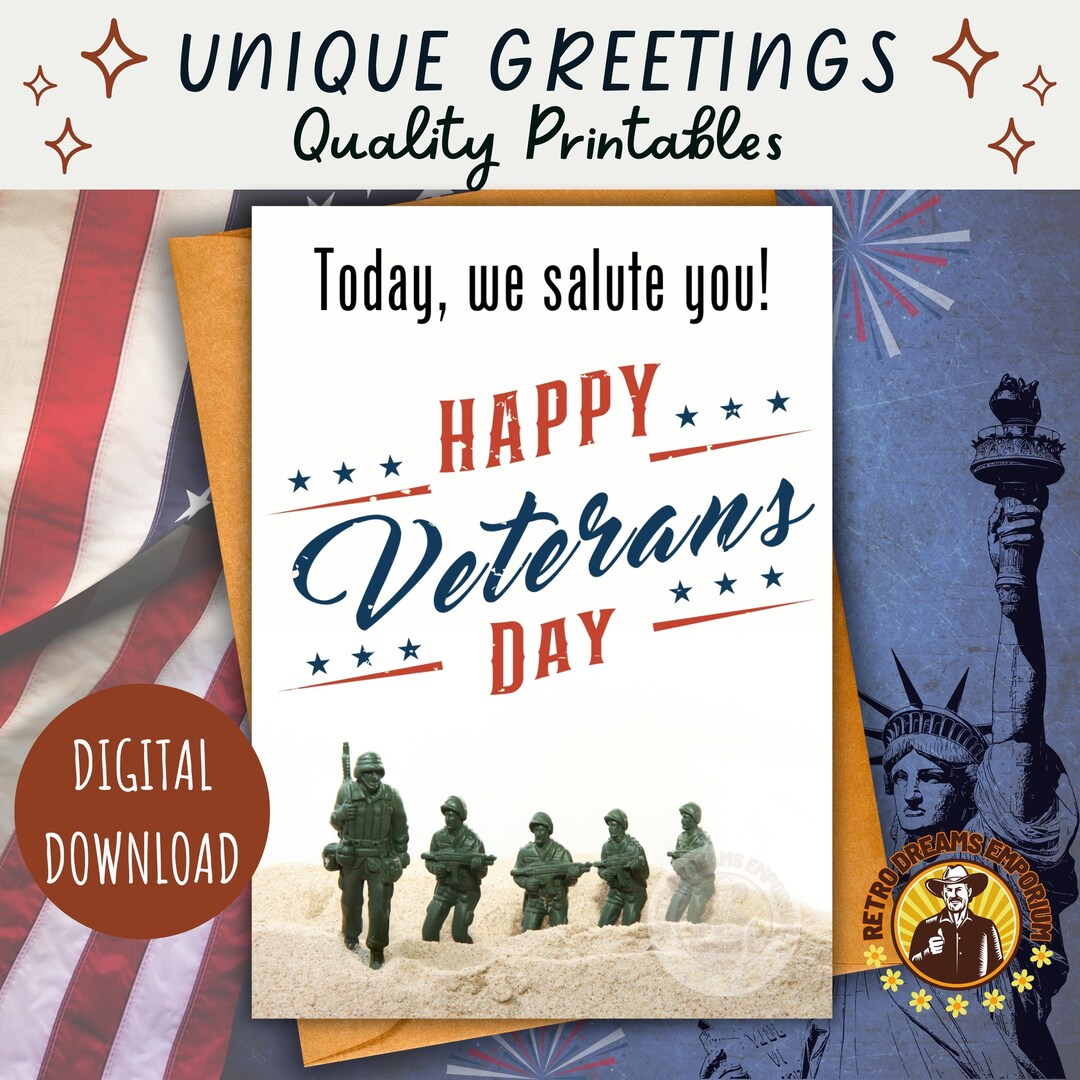 Veterans Day Card Printable | Military Service Thank You | Last Minute