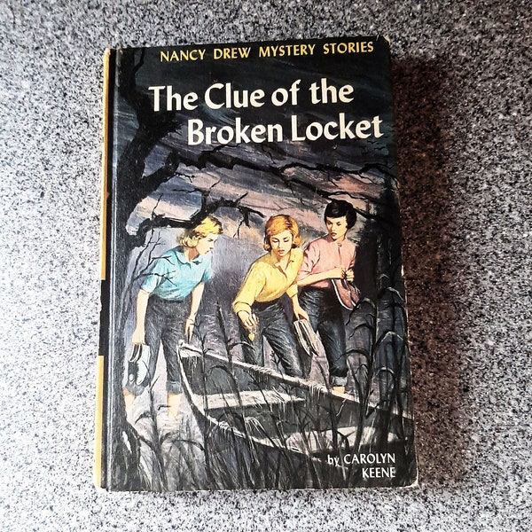 The Clue of the Broken Locket by Carolyn Keene Nancy Drew Mystery Stories 1965 Book 11, Vintage Young Readers Mystery Hardcover Hardback