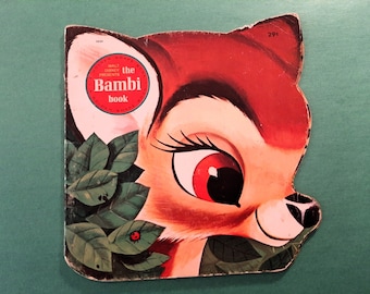 Vintage Bambi Book, 1966 Golden Shape Book, Disney Studios