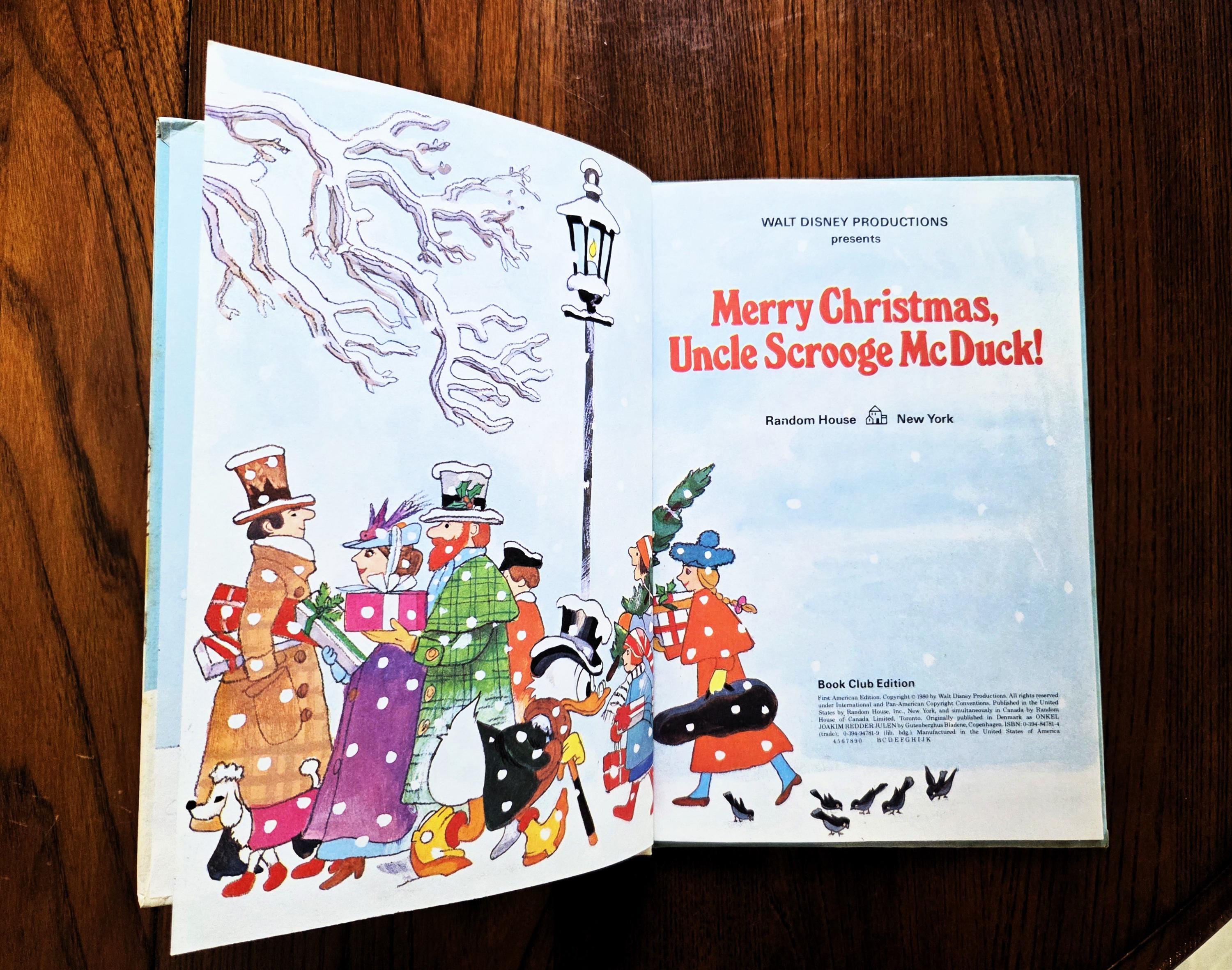 Vintage Walt Disney Christmas Book, Uncle Scrooge, Mickey