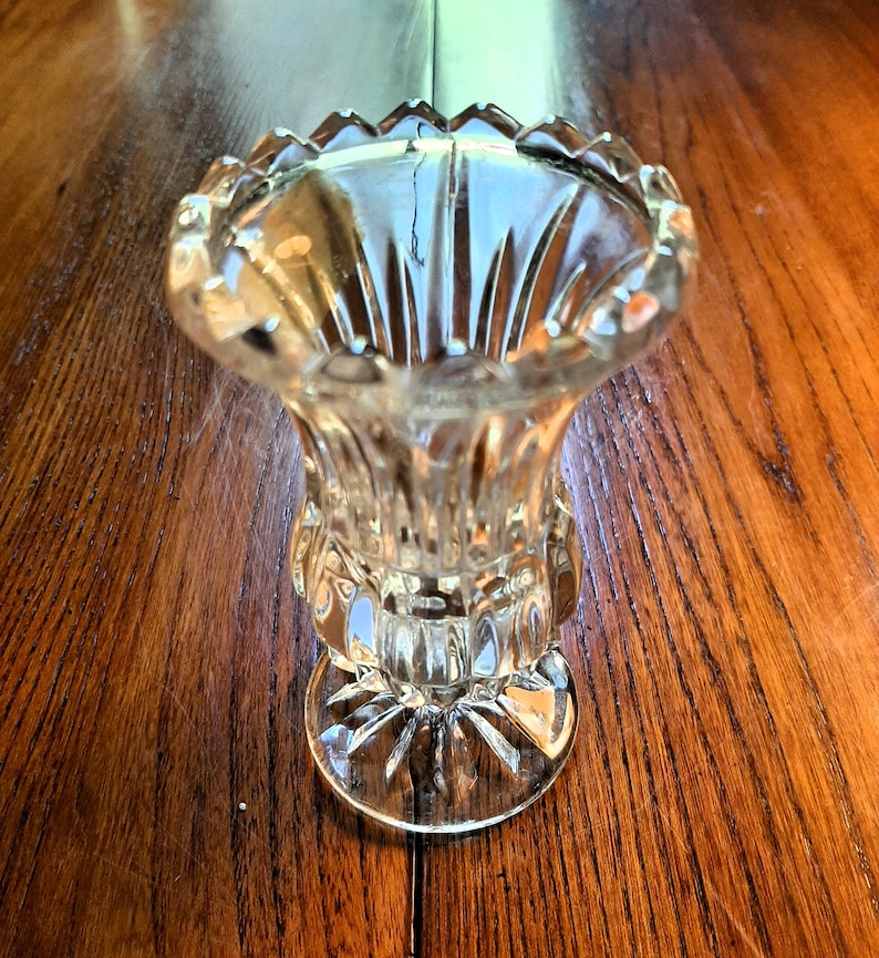24 Lead Crystal Bud Vase Made in Yugoslavia Crystal Clear Industries, Vintage Clear Crystal
