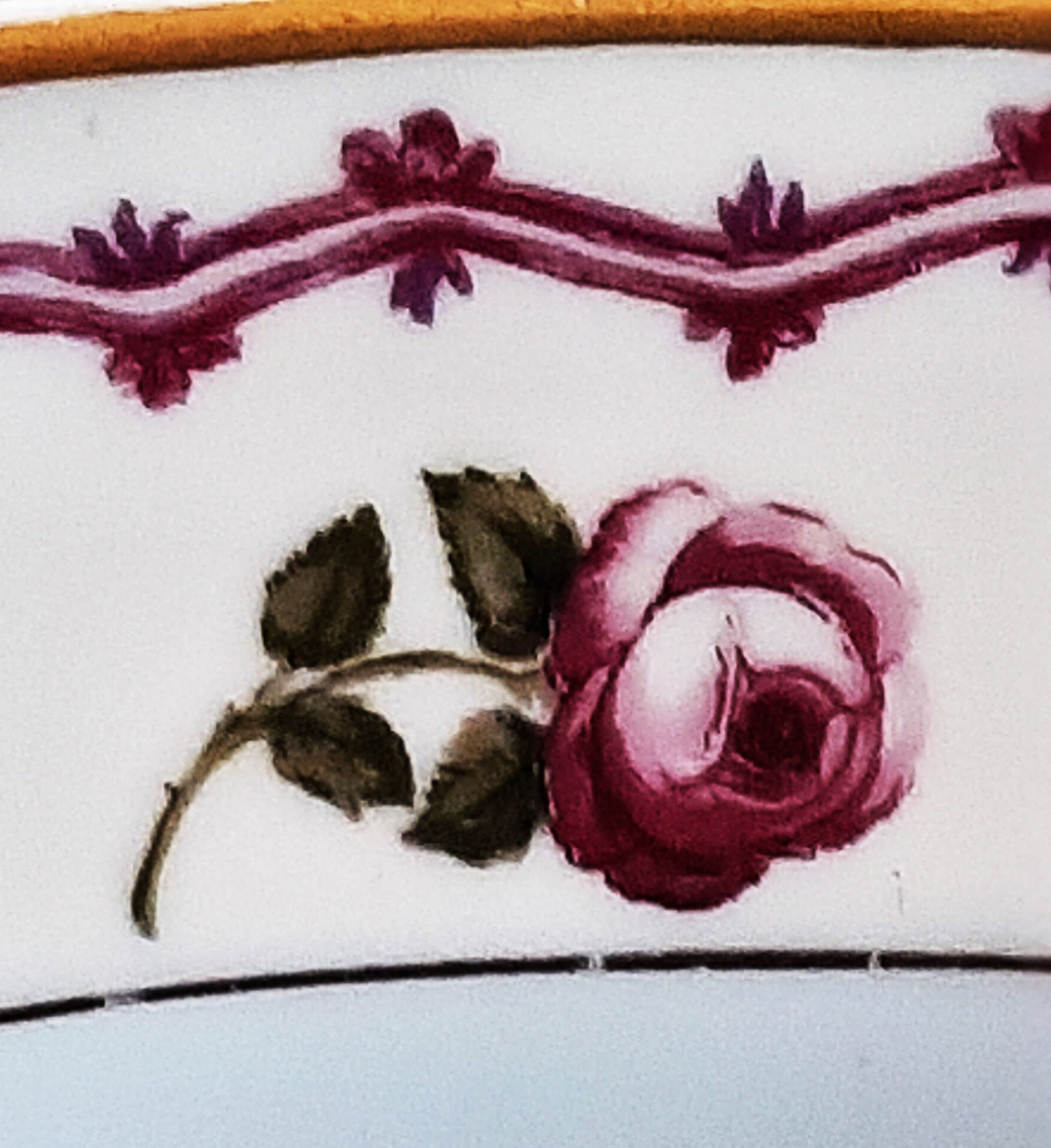 Antique Haviland Malmaison Old Purple Fishing Scene Serving Platter W