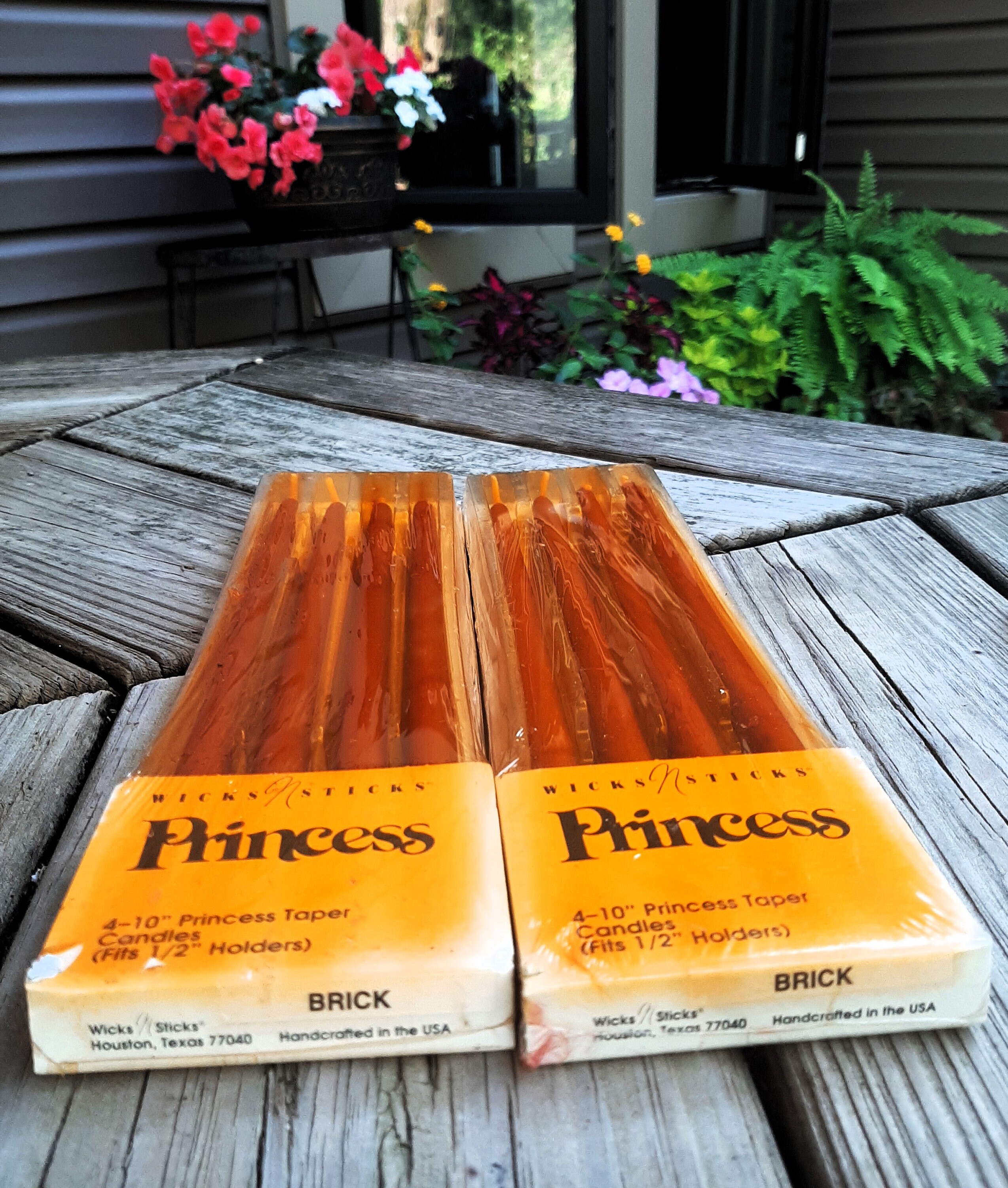 Vintage Wicks N Sticks Princess 10 Taper Candles 3 Boxes of 4, Brick and Clay Colors, Orange