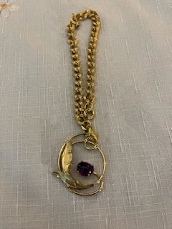 Sarah Coventry Amethyst Oval Collection Gold Tone… - image 3