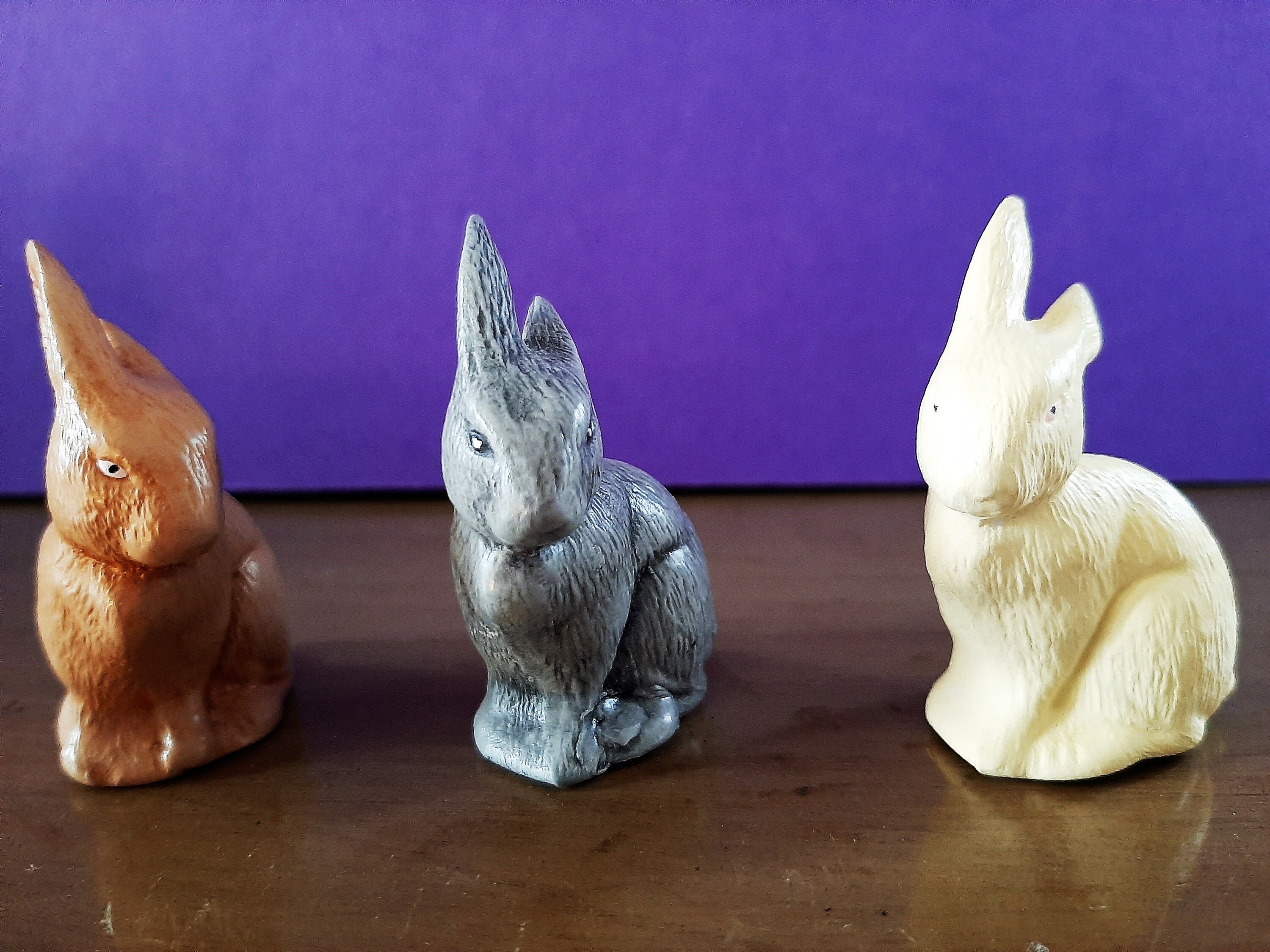 Vintage Miniature Ceramic Bunnies and Chicks Set of Six, Spring
