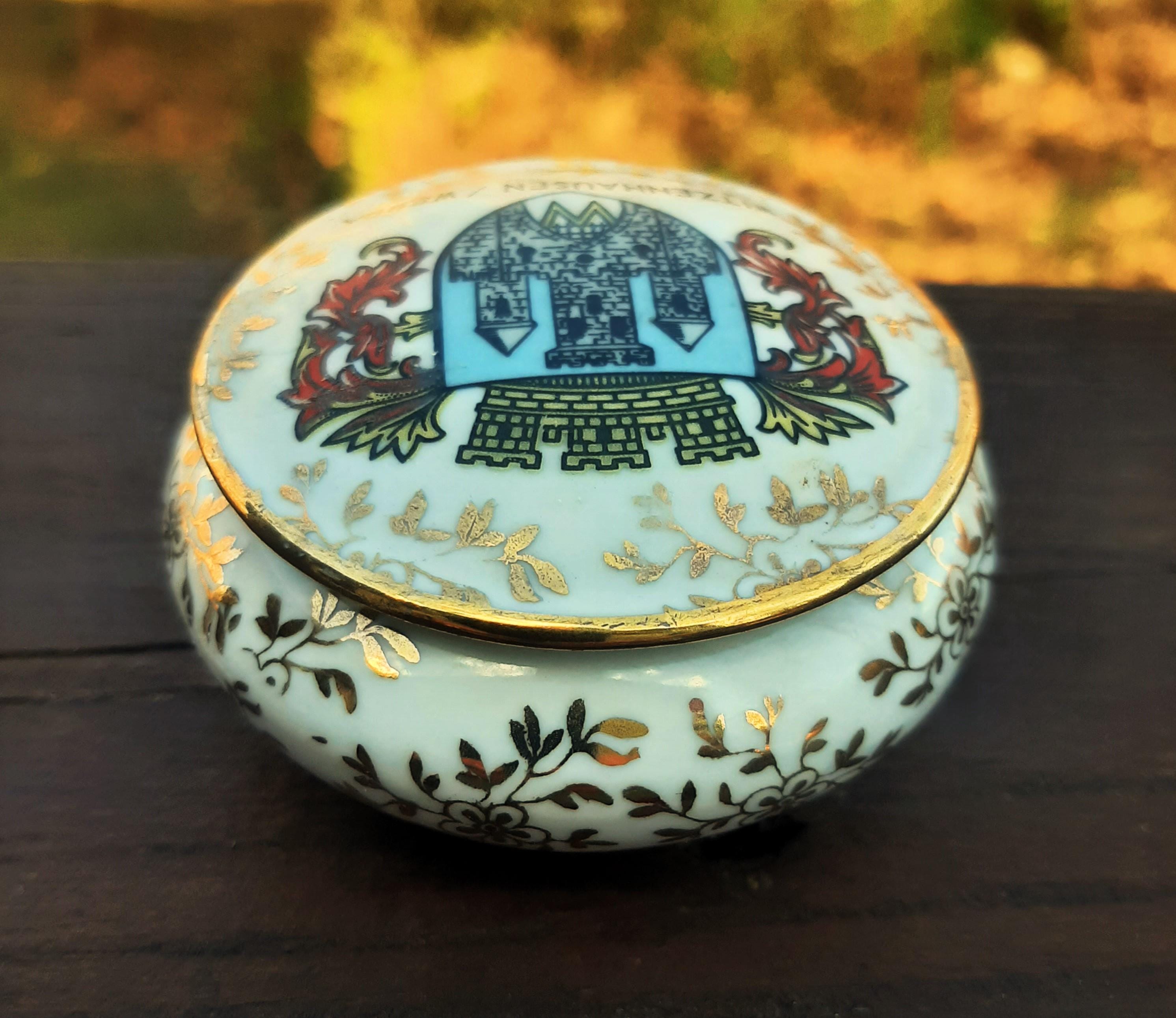アンティークバイエルン磁器小物入れ：金箔デザイン - Etsy 日本