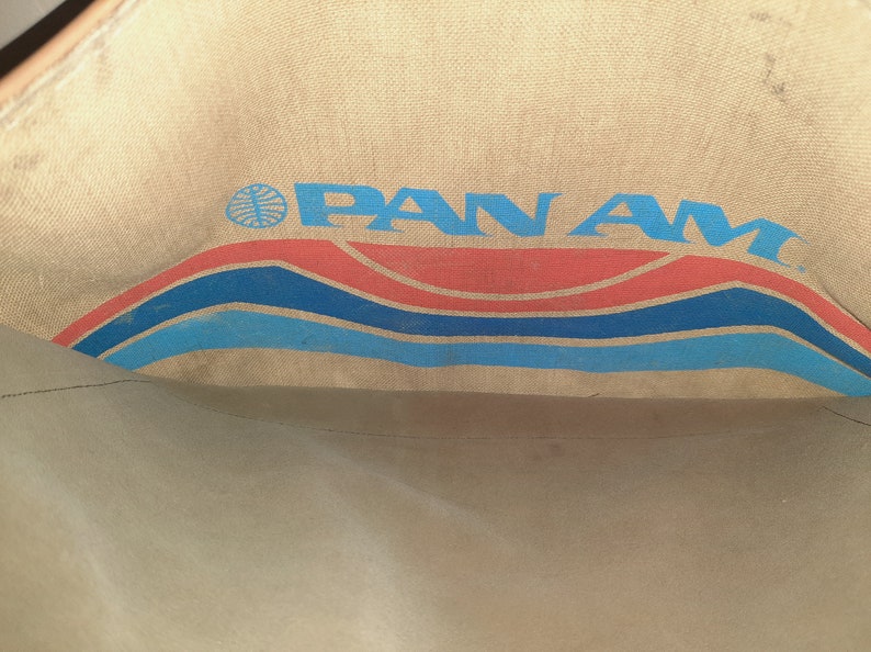 Vintage Pan Am Messenger Bag Brown and Blue Used for Pioneer Women of