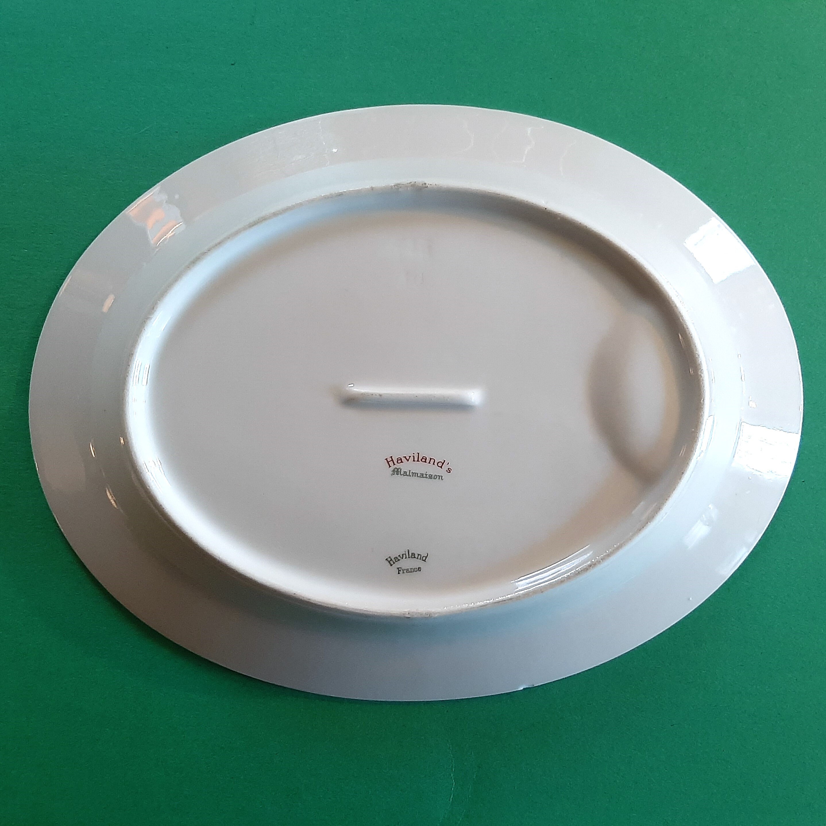 Antique Haviland Malmaison Old Purple Fishing Scene Serving Platter W