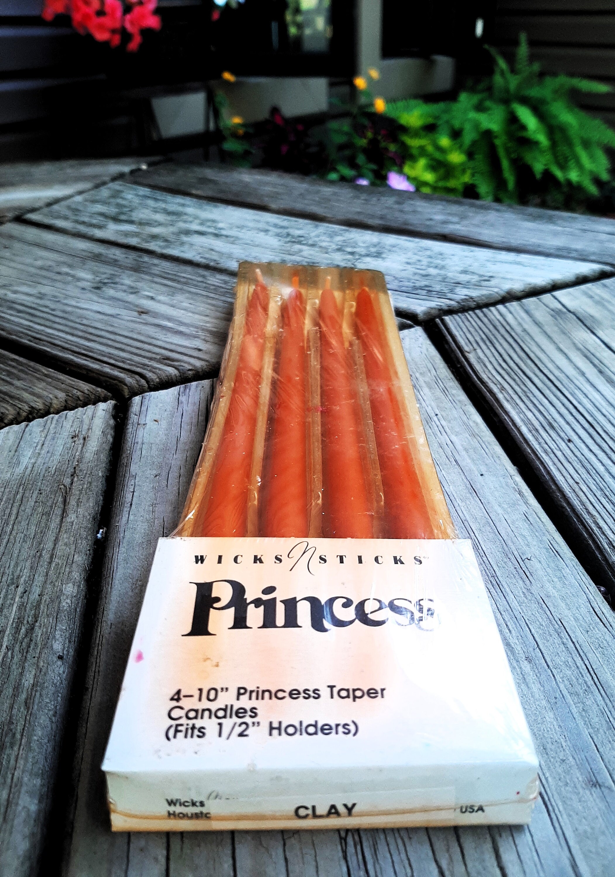 Vintage Wicks N Sticks Princess 10 Taper Candles 3 Boxes of 4, Brick and Clay Colors, Orange