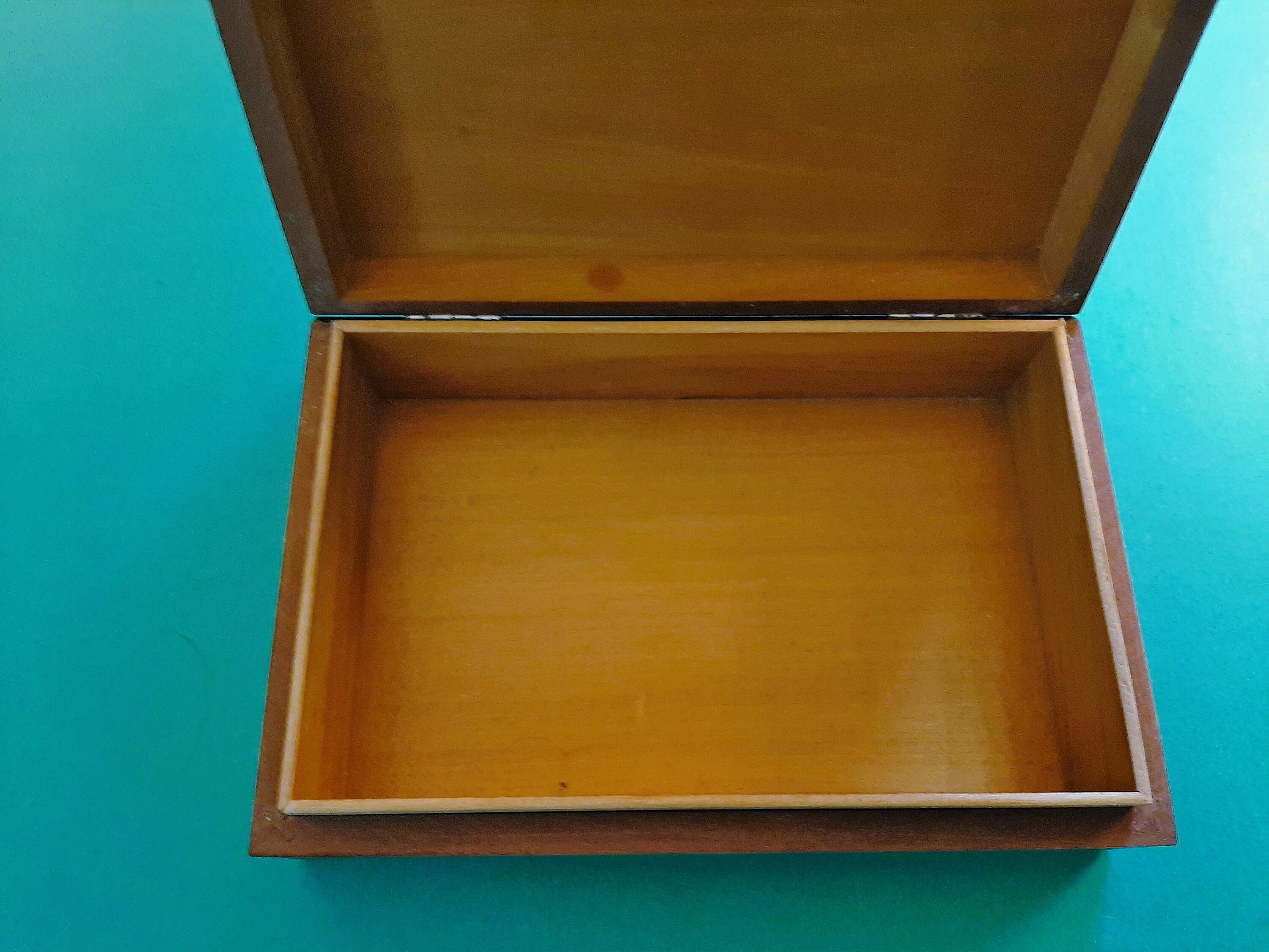 Polish Hand Carved Hinged Wooden Box. Vintage Handcrafted Polish Wooden Decorative Box, Large