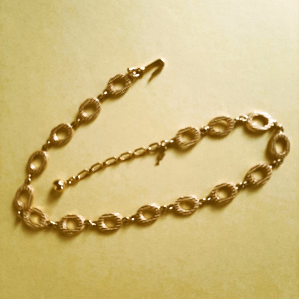 70's Gold Rope Choker Necklace by Trifari main image 1
