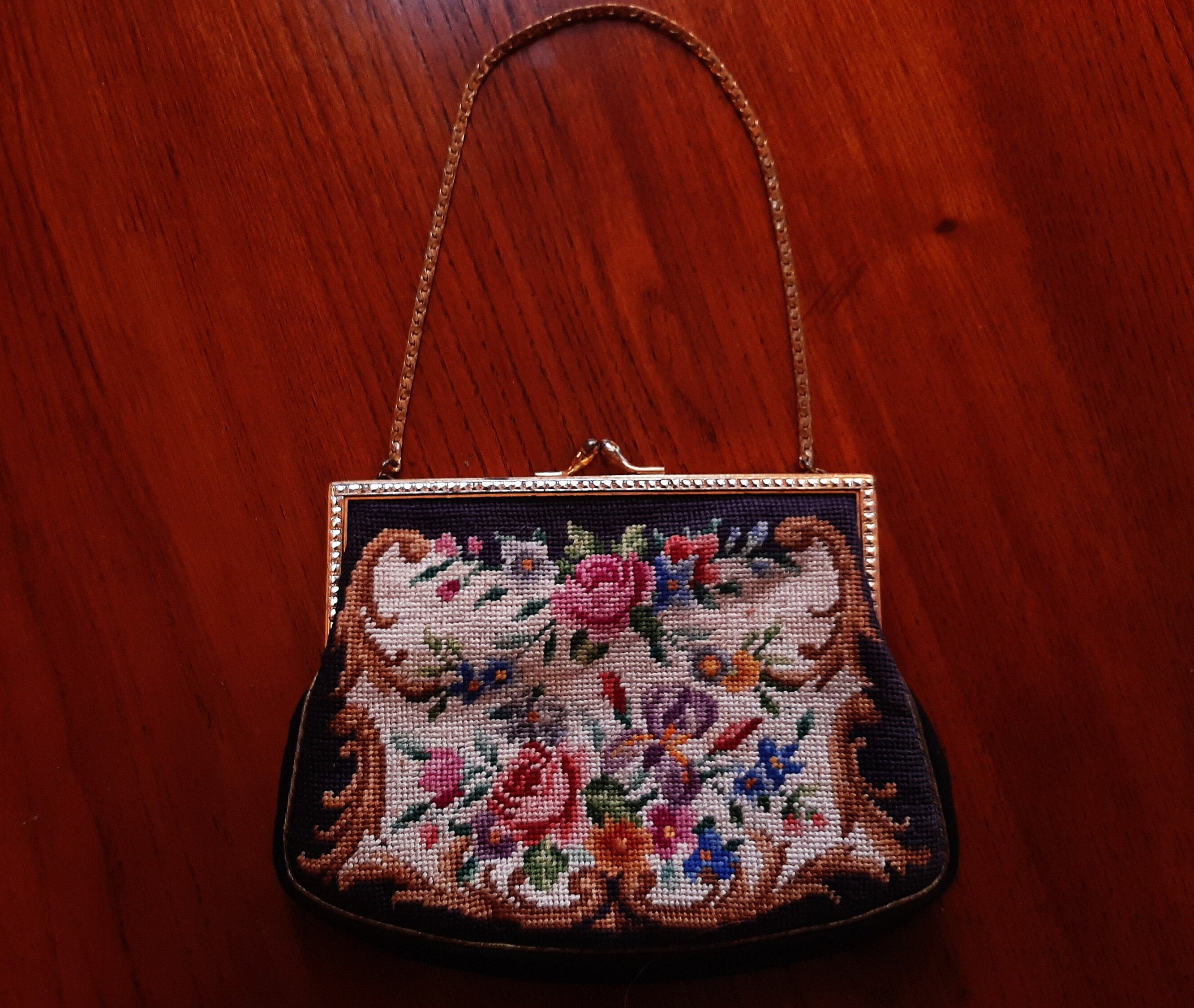 Floral Tapestry Opera Evening Bag Wiener Studio Vienna Austria Petite