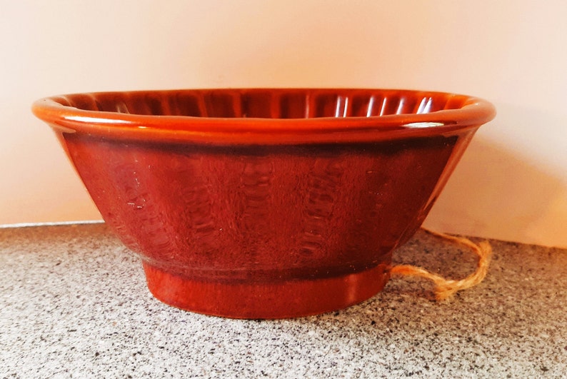 Vintage Brown Ceramic Mold With Pineapple Center, Ceramic Gelatin or