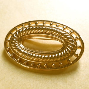 Spilla ovale color oro Monet, spilla da colletto vintage, moda retrò