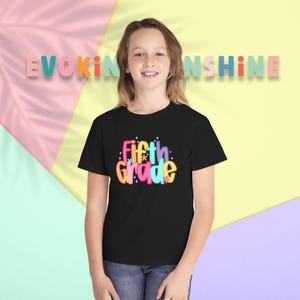 Fifth Grade Youth Comfort Colors Tee, Back to School Shirt, Fun Kids Tee, Tween Birthday Gift, Colorful Grade Shirt, Cute Class Tee