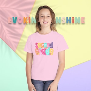 Second Grade Youth Comfort Colors Tee, Back to School Shirt, Fun Kids Tee, Tween Birthday Gift, Colorful Grade Shirt, Cute Class Tee