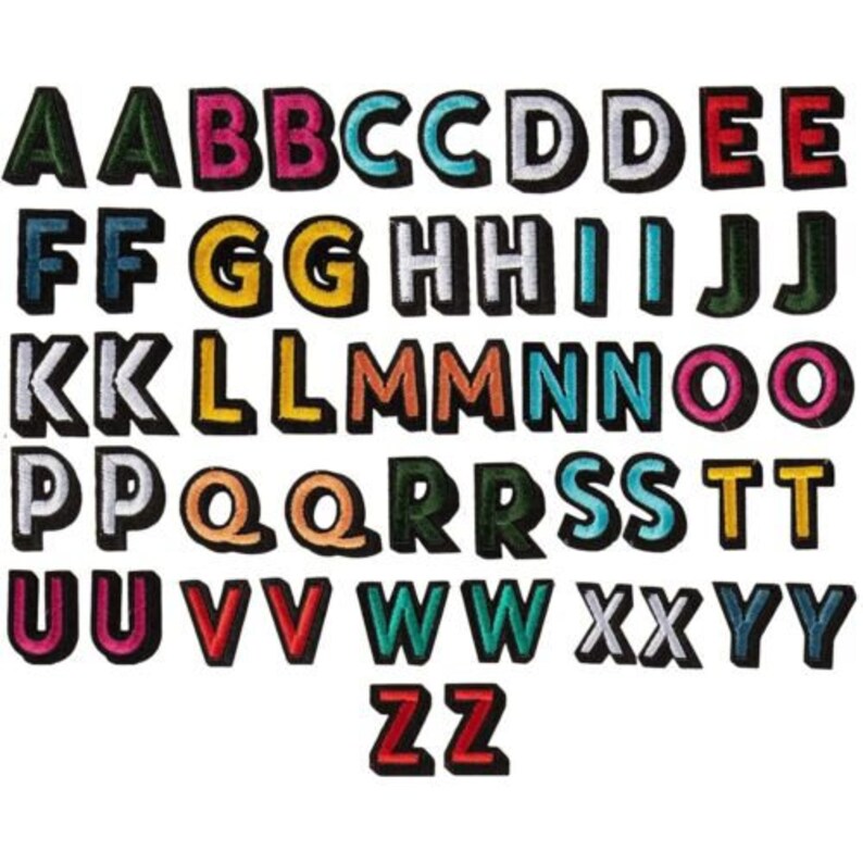Iron on Letter Patches A Through Z Multiple Colors DIY Etsy