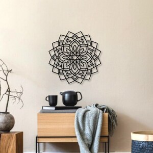 Mandala Metal Wall Art for Modern Home Decor Add Serenity to Living Room Bedroom Boho Style Geometric Wall Hanging Spiritual Accent Bed Zen