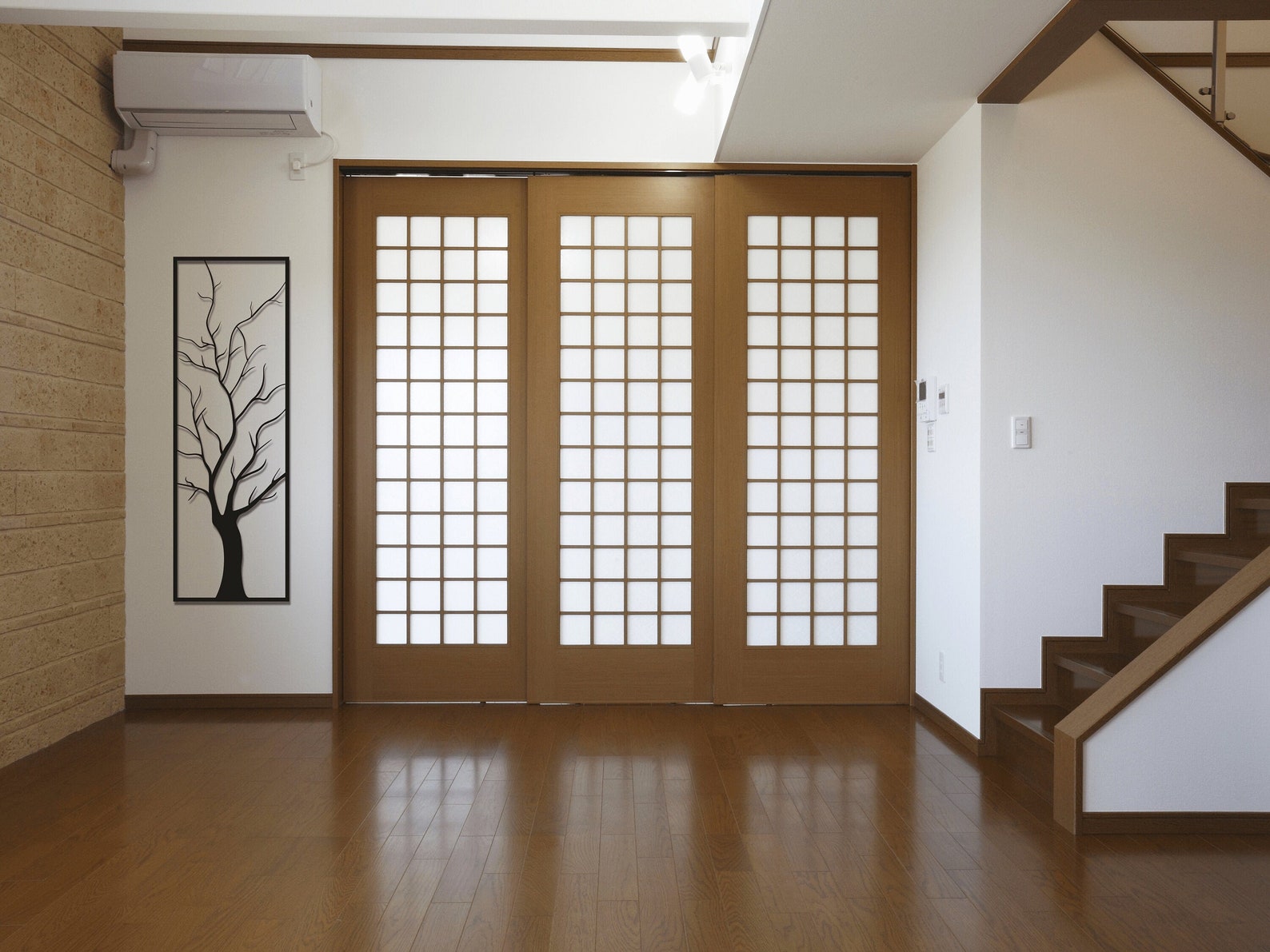 Tree Metal Wall Art Long Wall Decor Vertical Wall Decor Etsy