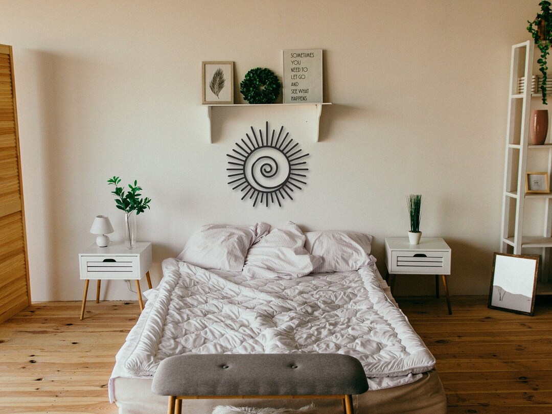 Spiral Sun Metal Wall Art Metal Wall Decor Home Decor Etsy