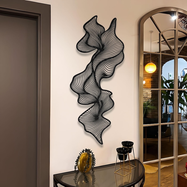 Abstract Metal Wall Art, Luxury Style Wall Sculpture, Mid Century ...